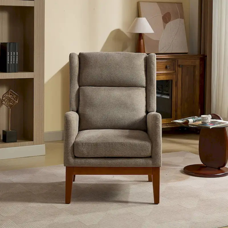 Modern Accent Wingback Chair,Polyester Blend High Back Reading Chair,Upholstered Armchair Club Chair