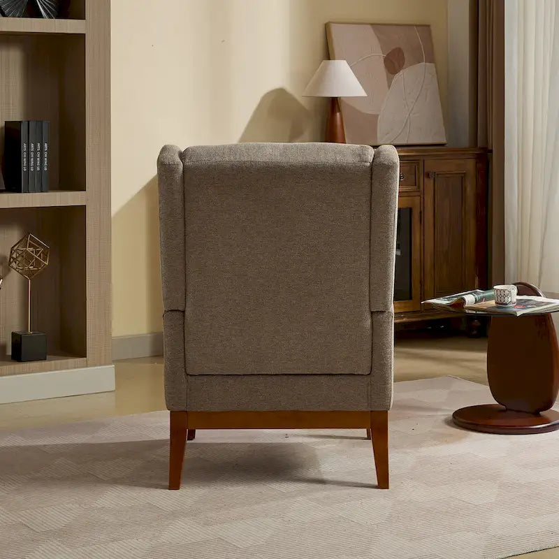 Modern Accent Wingback Chair,Polyester Blend High Back Reading Chair,Upholstered Armchair Club Chair