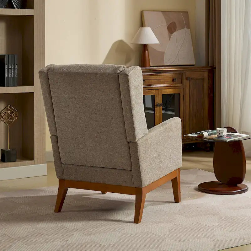 Modern Accent Wingback Chair,Polyester Blend High Back Reading Chair,Upholstered Armchair Club Chair
