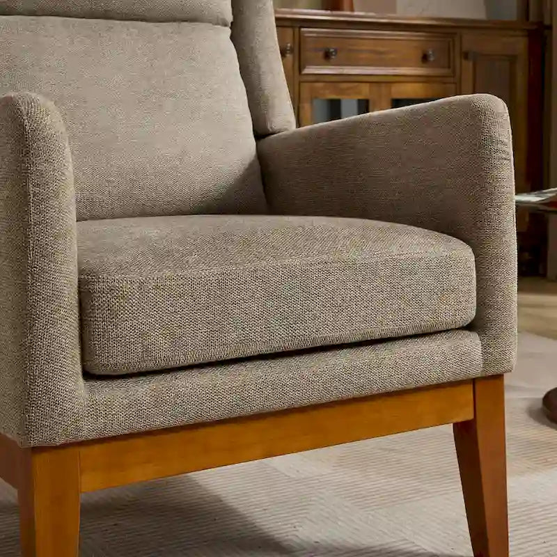 Modern Accent Wingback Chair,Polyester Blend High Back Reading Chair,Upholstered Armchair Club Chair