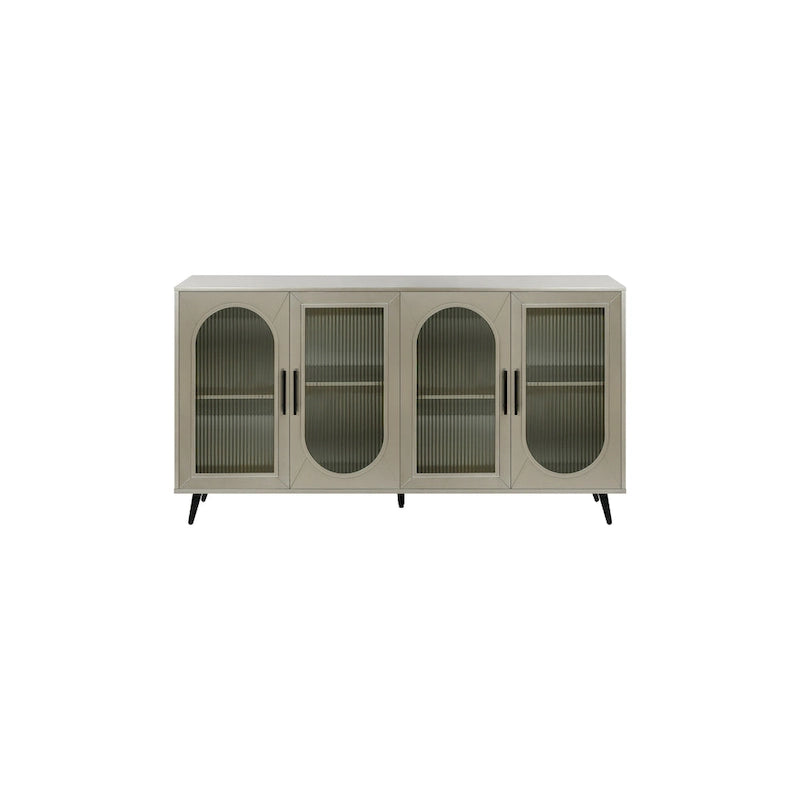 60 TV Stand with Storage Cabinet & Adjustable Shelves for 65 TVs
