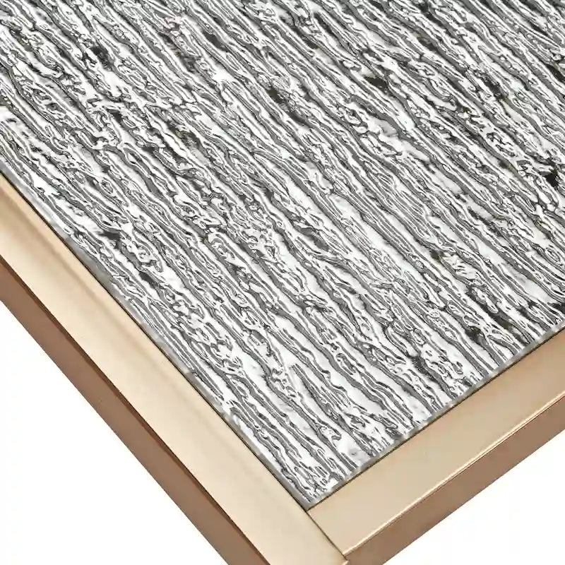 Satztische mit strukturierter Spiegelplatte und Champagner-Gold-Finish