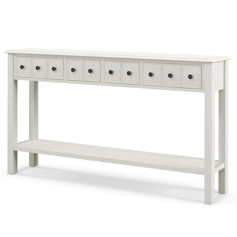 Table console de 60 pouces, table de canapé rétro pour entrée avec 4 tiroirs et - Voir les détails