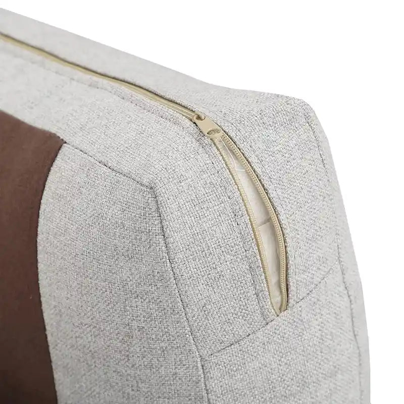 Grey Fabric Sofa with Gold Metal Legs