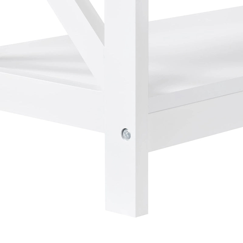 3-Tier Wooden Console Table with Power Outlet Sofa Side Table