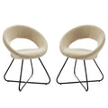 Lot de 2 chaises de salle à manger rembourrées en tissu
