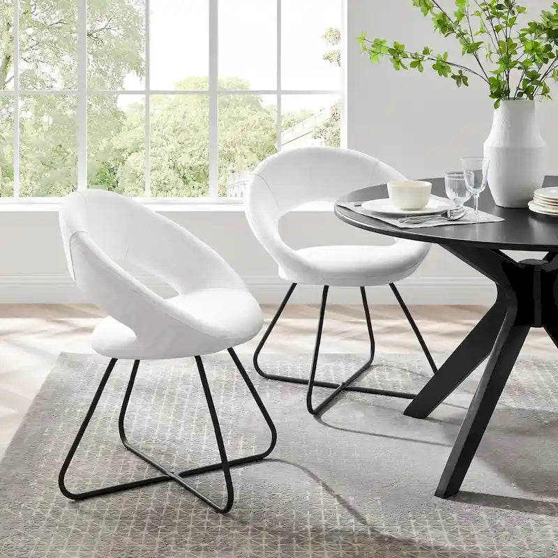 Upholstered Fabric Dining Chair Set of 2