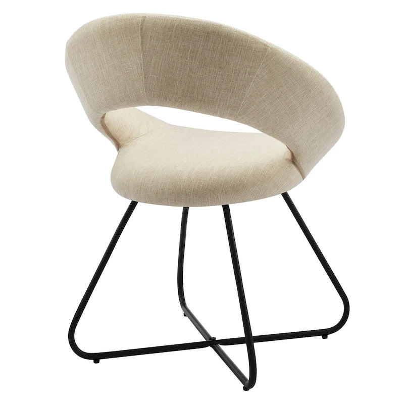 Lot de 2 chaises de salle à manger rembourrées en tissu