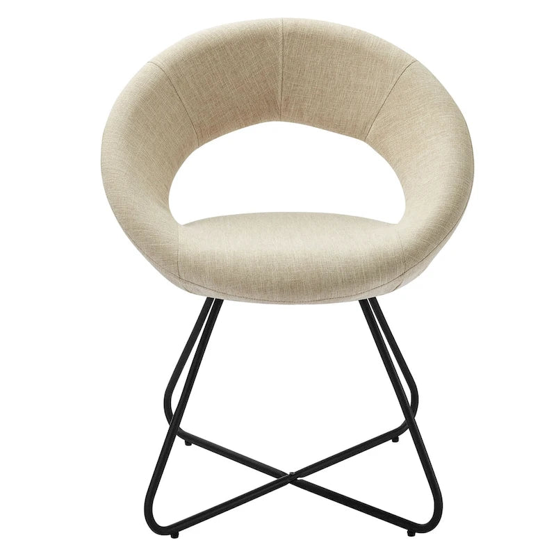 Lot de 2 chaises de salle à manger rembourrées en tissu
