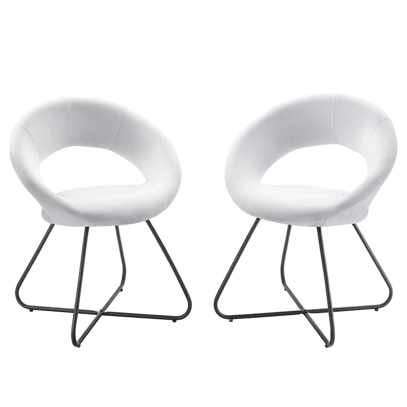 Lot de 2 chaises de salle à manger rembourrées en tissu