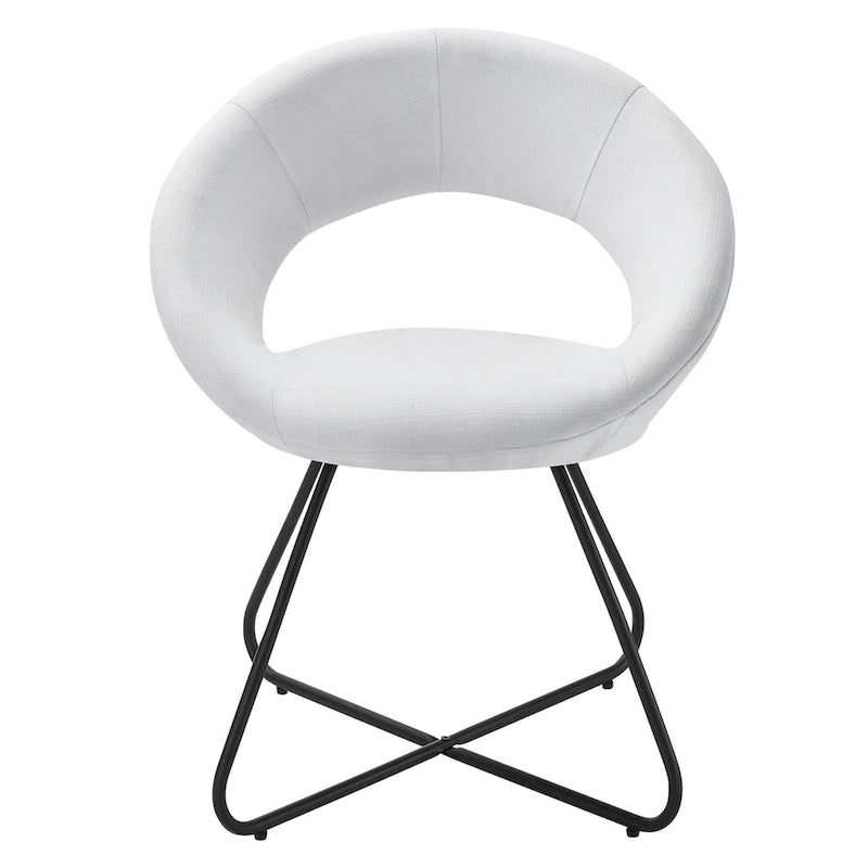 Lot de 2 chaises de salle à manger rembourrées en tissu