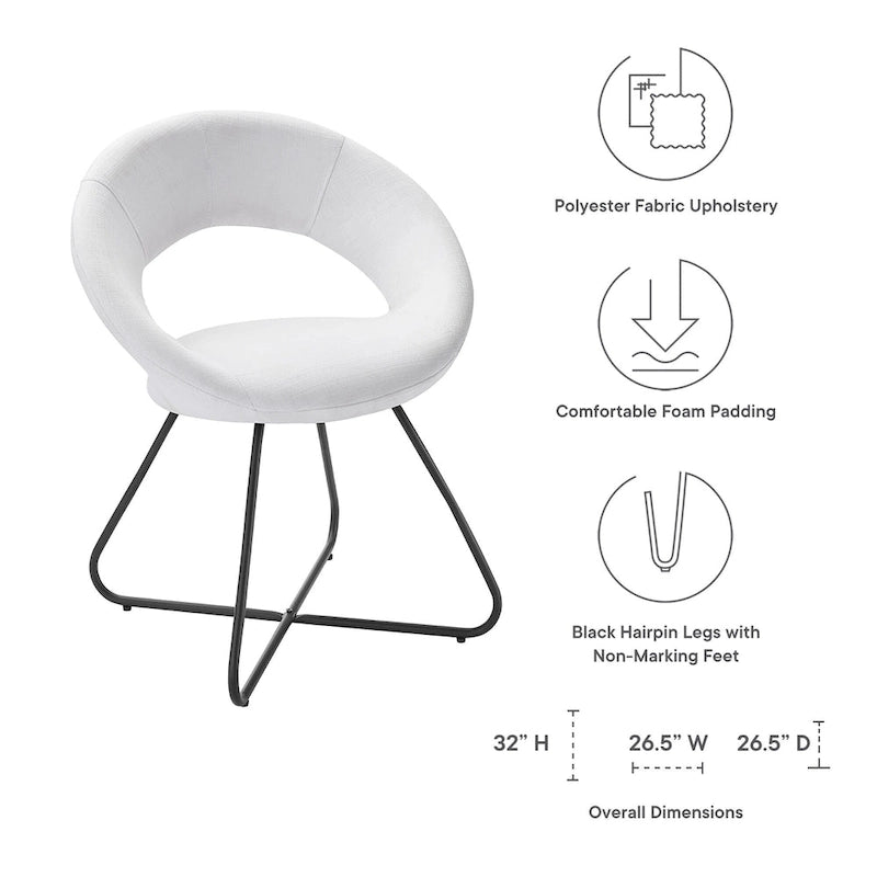 Lot de 2 chaises de salle à manger rembourrées en tissu