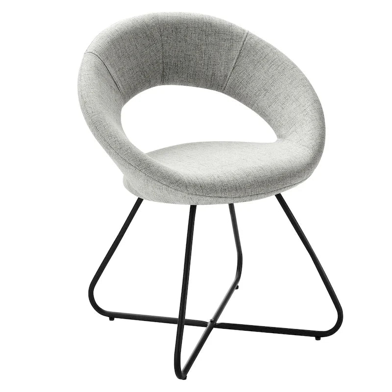Lot de 2 chaises de salle à manger rembourrées en tissu