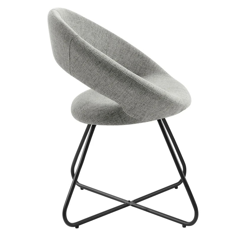 Lot de 2 chaises de salle à manger rembourrées en tissu