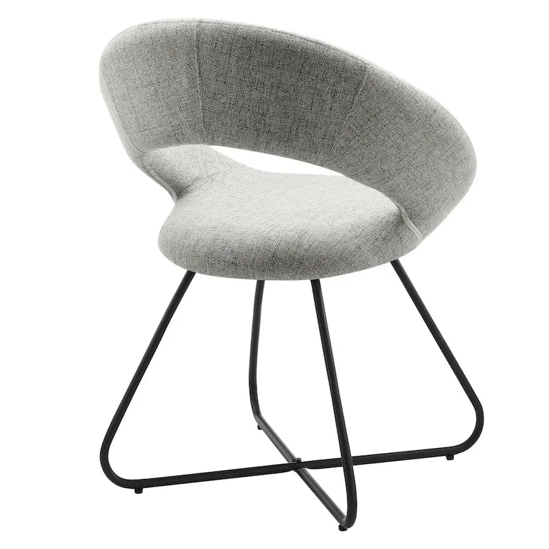 Lot de 2 chaises de salle à manger rembourrées en tissu