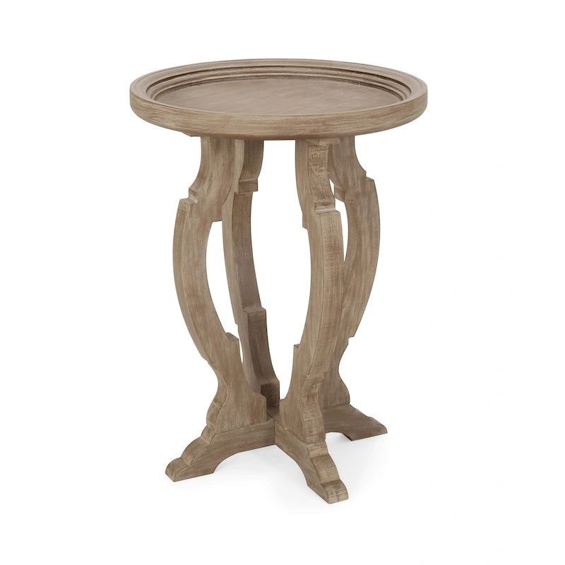 French Country Accent Table with Round Top