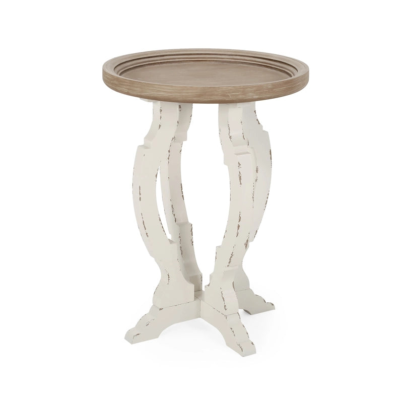 French Country Accent Table with Round Top