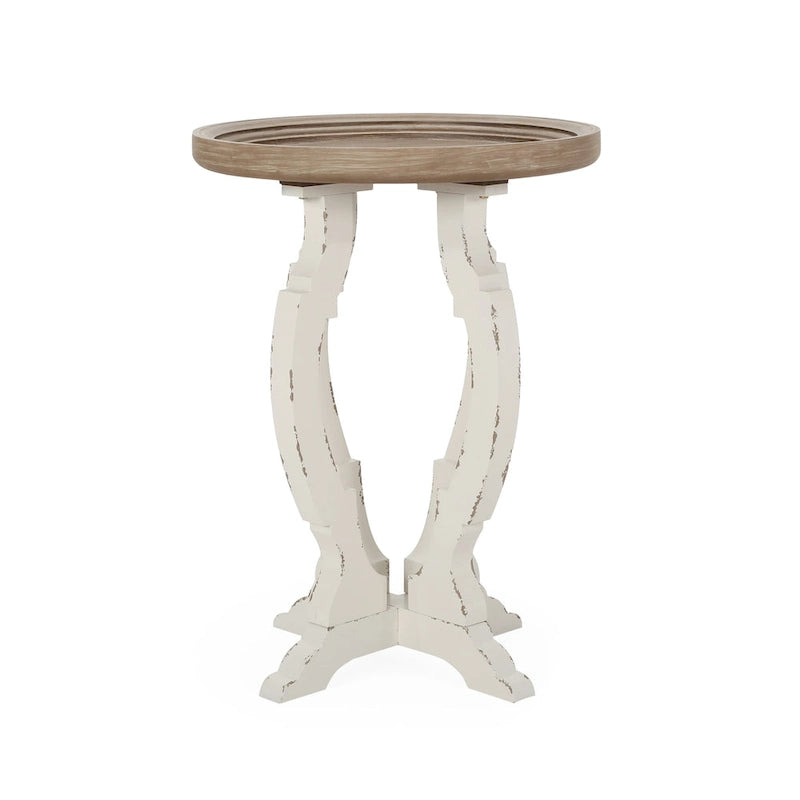 French Country Accent Table with Round Top