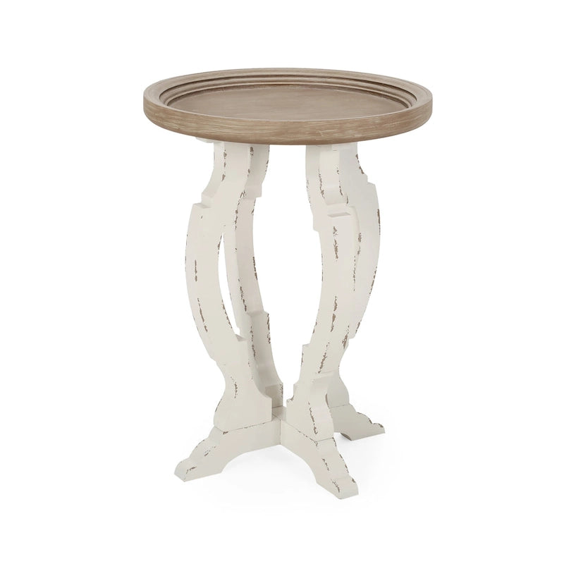 French Country Accent Table with Round Top