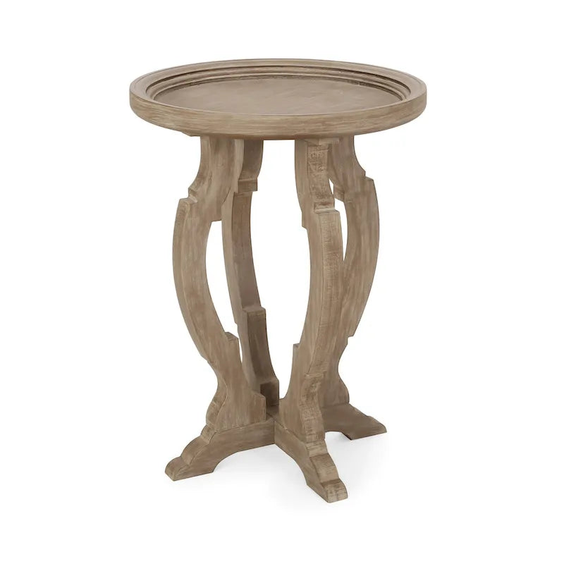 French Country Accent Table with Round Top