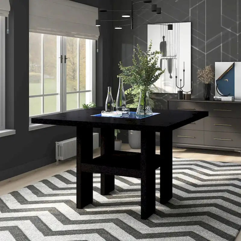 54-inch Square Light-up Counter Height Wood Dining Table