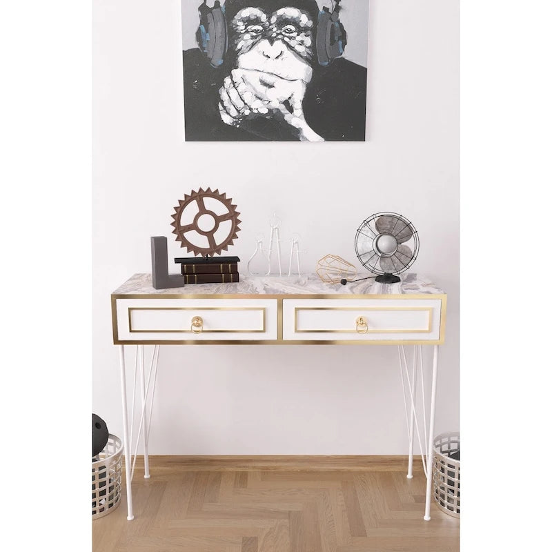 Mesa de consola com pernas metálicas