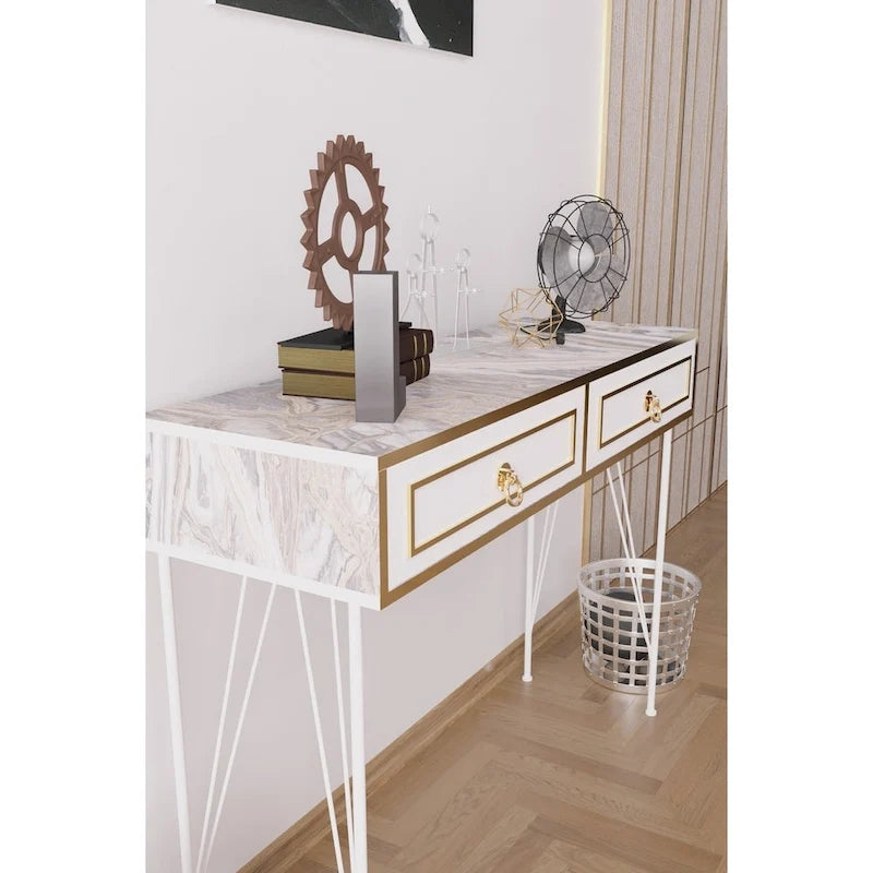 Mesa de consola com pernas metálicas
