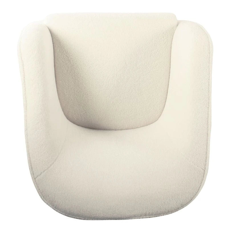 Sherpa Accent Chair with Wood Legs - Cream