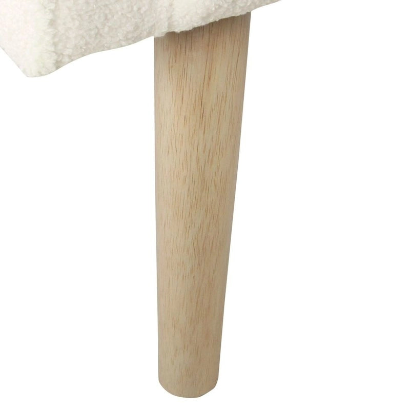 Sherpa Accent Chair with Wood Legs - Cream