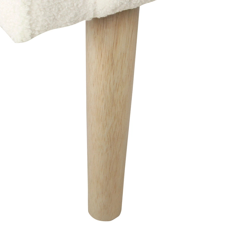 Sherpa Accent Chair with Wood Legs - Cream