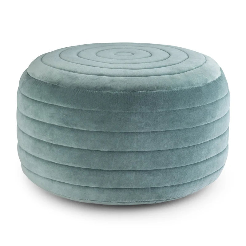 Pouf rotondo boho in tessuto di velluto