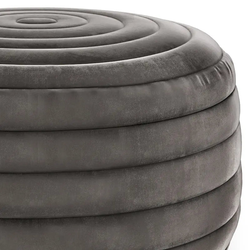 Pouf rotondo boho in tessuto di velluto