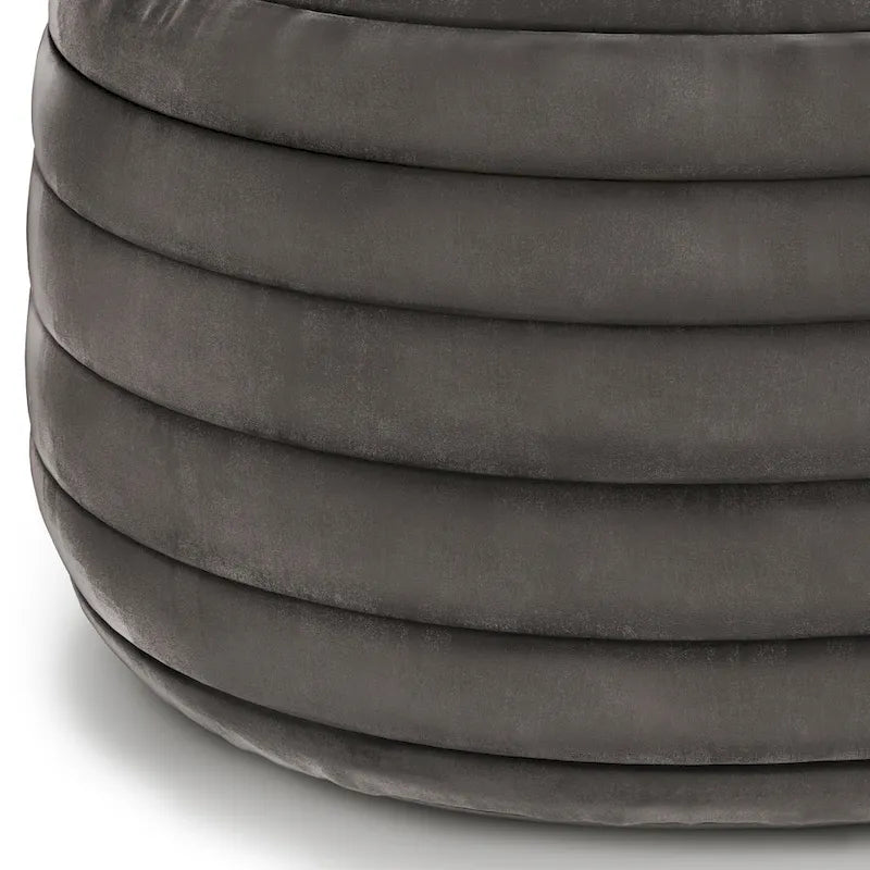 Pouf rotondo boho in tessuto di velluto