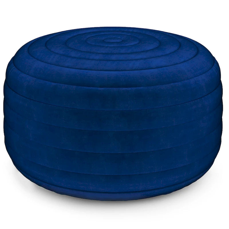 Pouf rotondo boho in tessuto di velluto