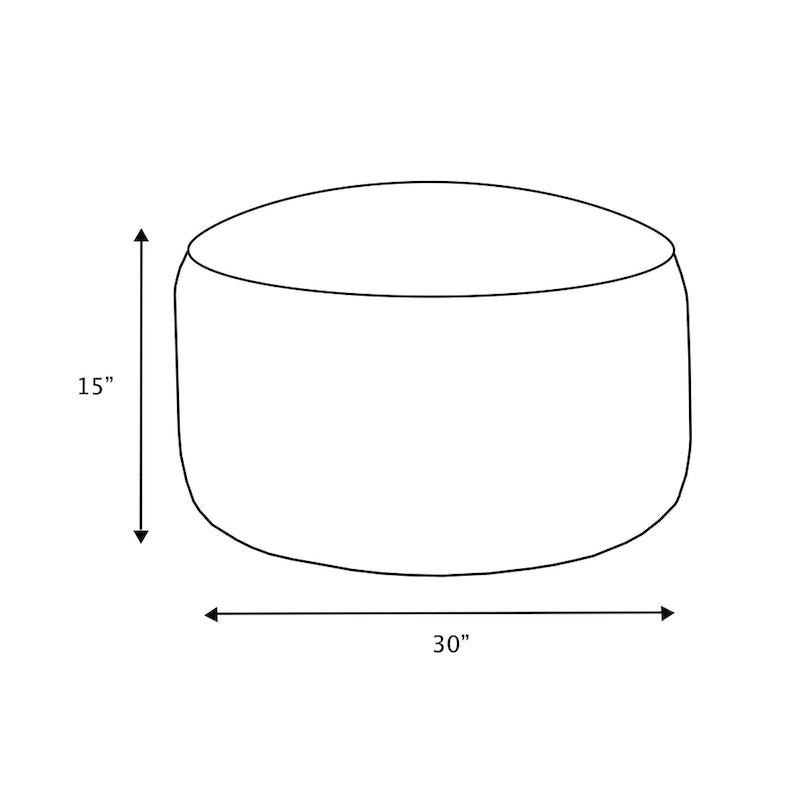 Indoor Corduroy Large Round Pouf/Ottoman