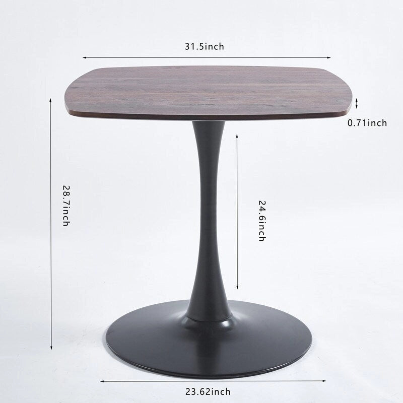 Table à manger spéciale de 31.5 pouces avec pied central rond pour 2 à 4 personnes