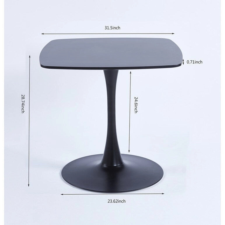 Table à manger spéciale de 31.5 pouces avec pied central rond pour 2 à 4 personnes
