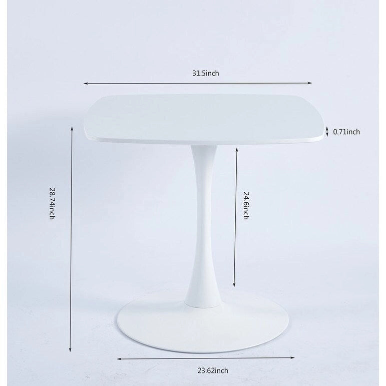 Table à manger spéciale de 31.5 pouces avec pied central rond pour 2 à 4 personnes