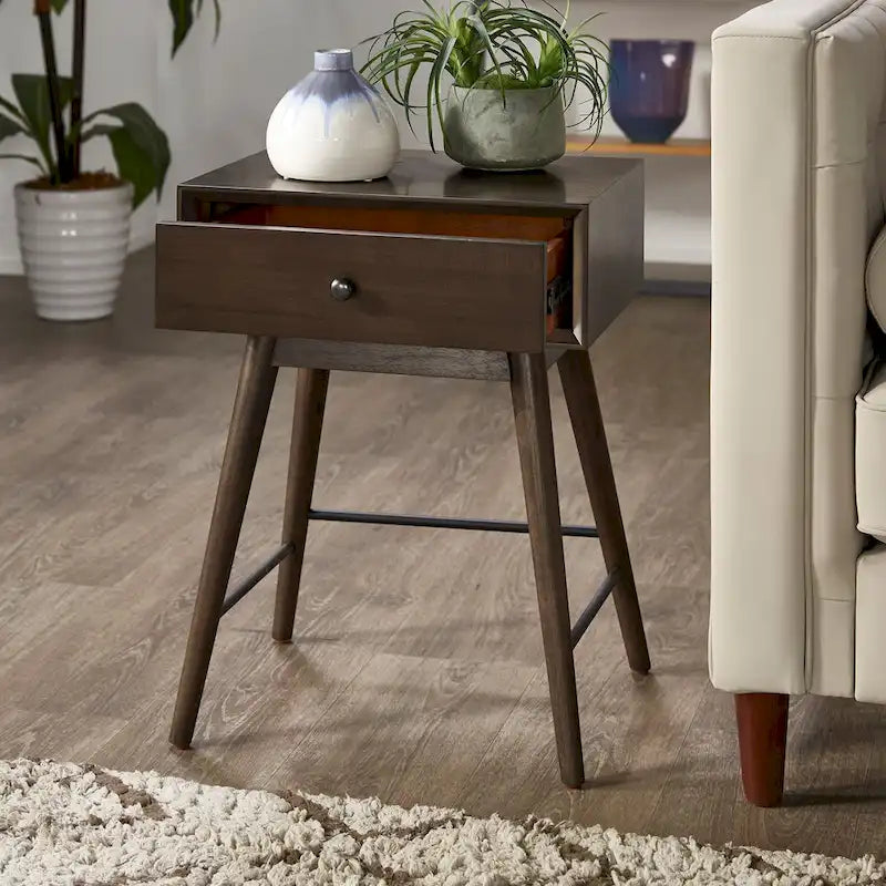 Table d'appoint en bois à 1 tiroir
