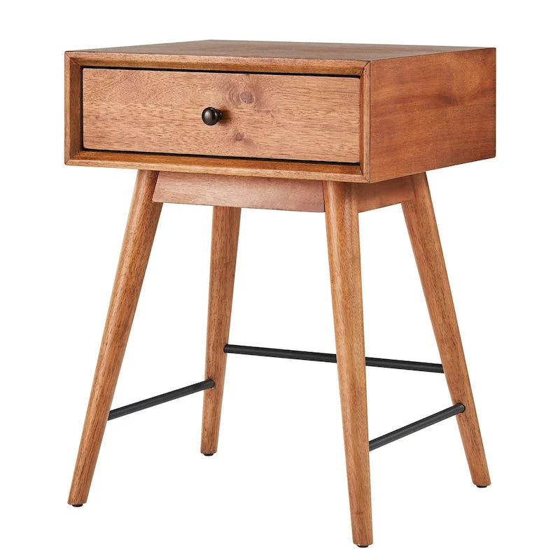 Table d'appoint en bois à 1 tiroir