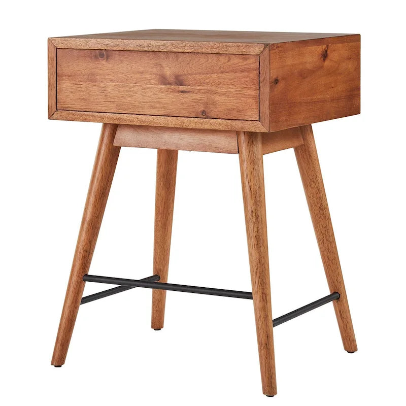 Table d'appoint en bois à 1 tiroir