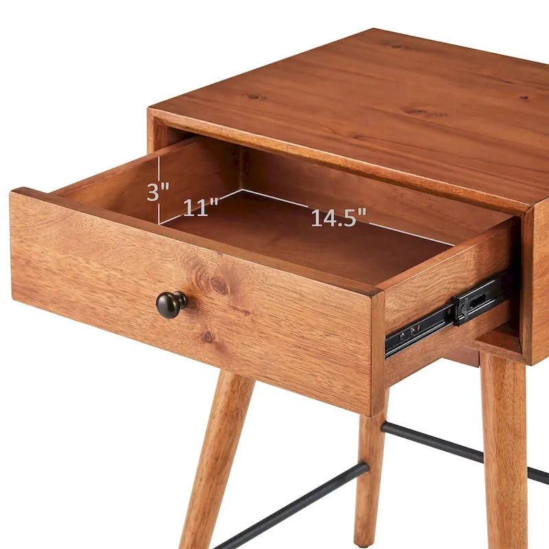 Table d'appoint en bois à 1 tiroir