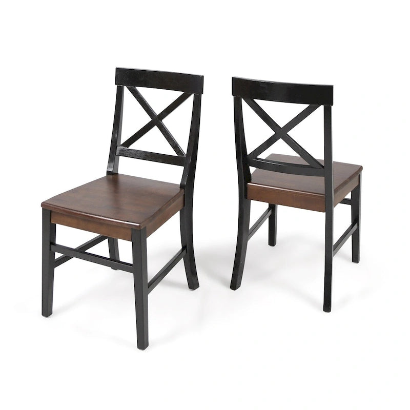 Farmhouse Acacia Wood Dining Chairs set of 2