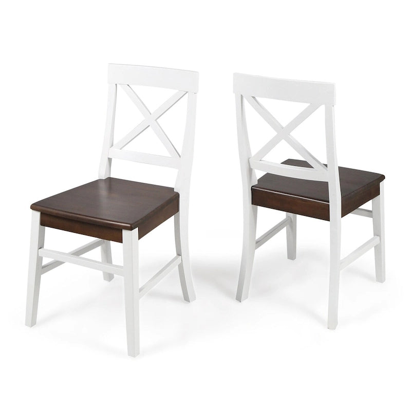 Farmhouse Acacia Wood Dining Chairs set of 2