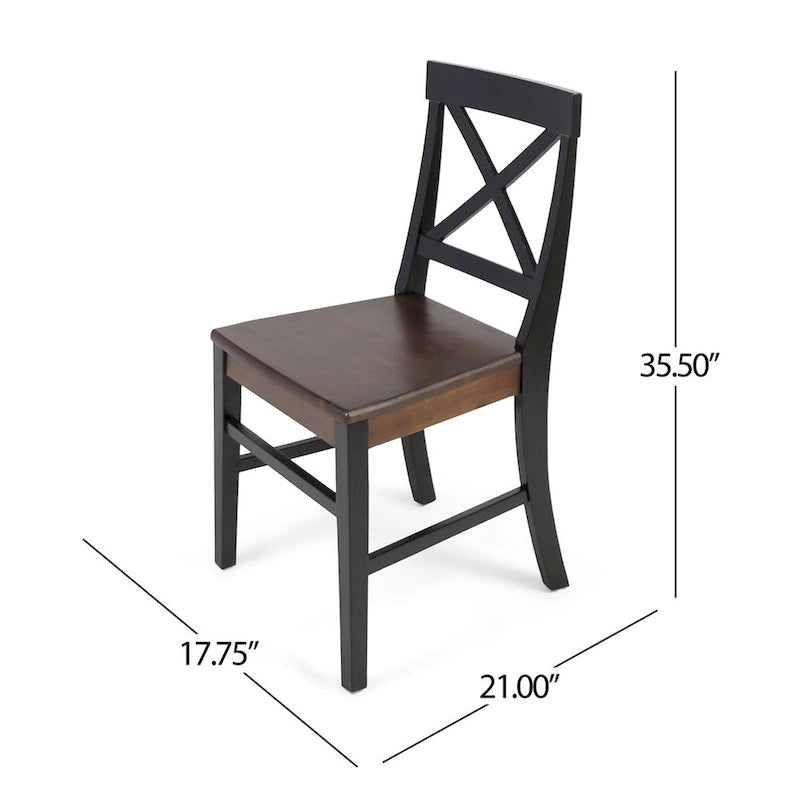 Farmhouse Acacia Wood Dining Chairs set of 2