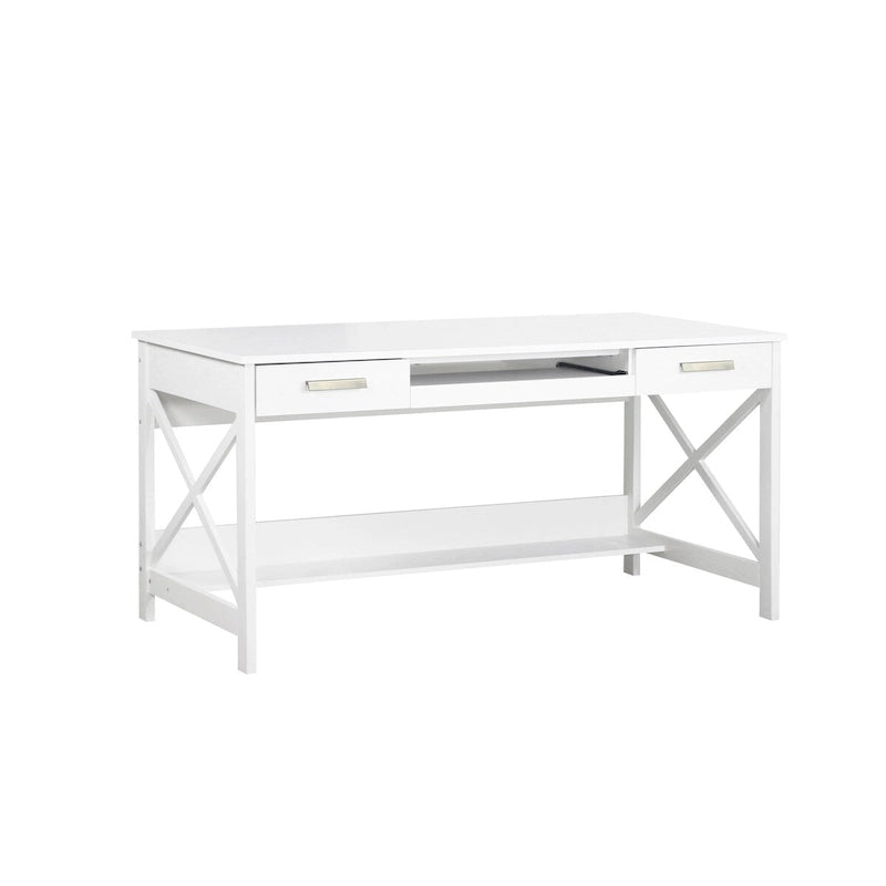 Alaska 59.5 Modern Farmhouse Writing Desk with Two Drawers