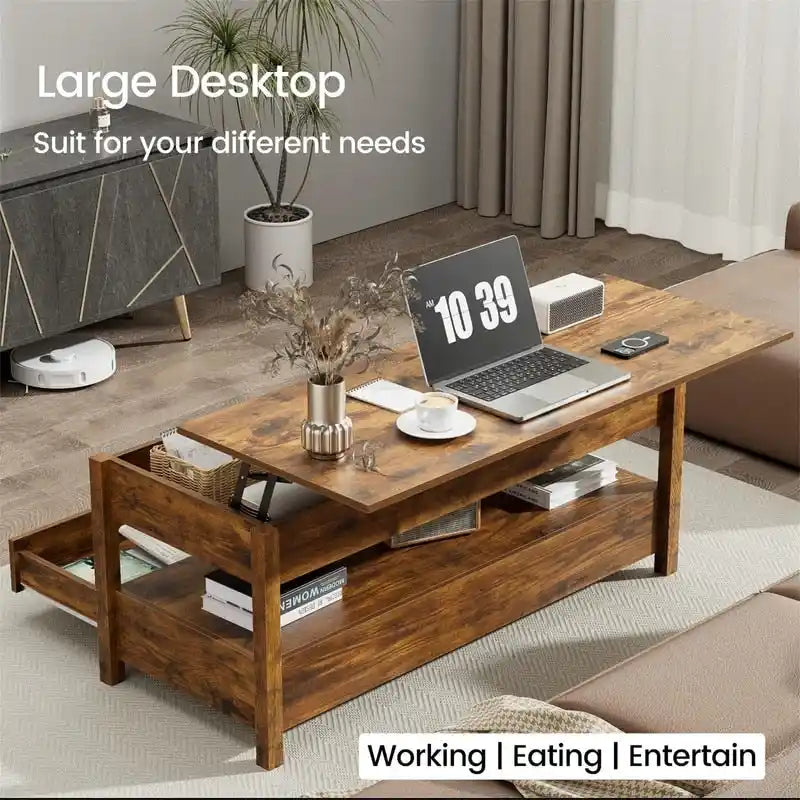 Table basse relevable - 19.7P x 43.3L x 24.8H