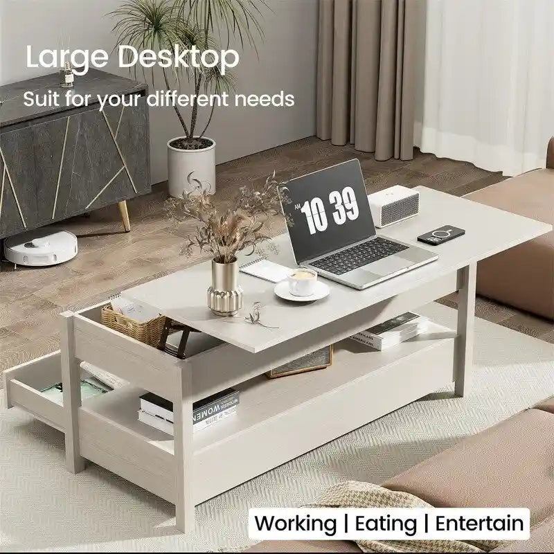 Table basse relevable - 19.7P x 43.3L x 24.8H