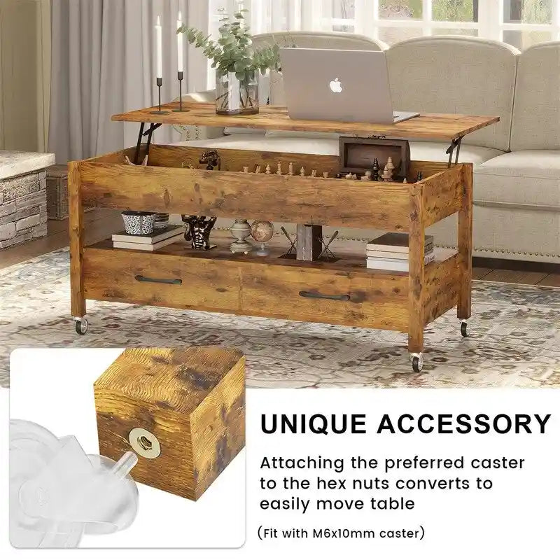 Table basse relevable - 19.7P x 43.3L x 24.8H