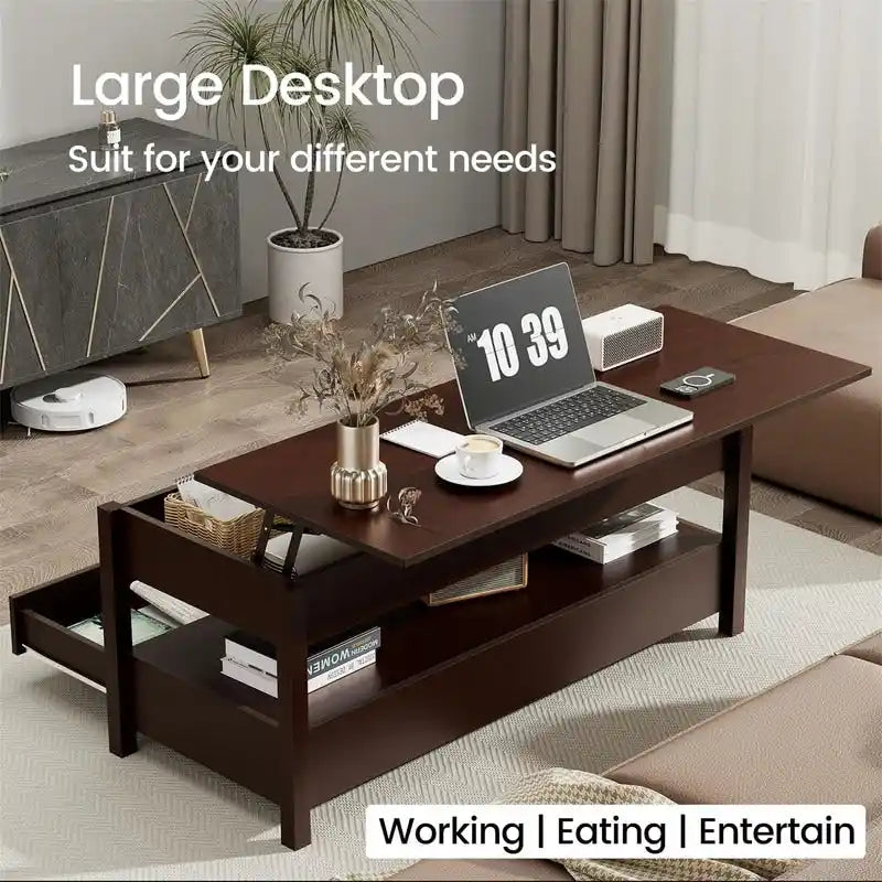 Table basse relevable - 19.7P x 43.3L x 24.8H